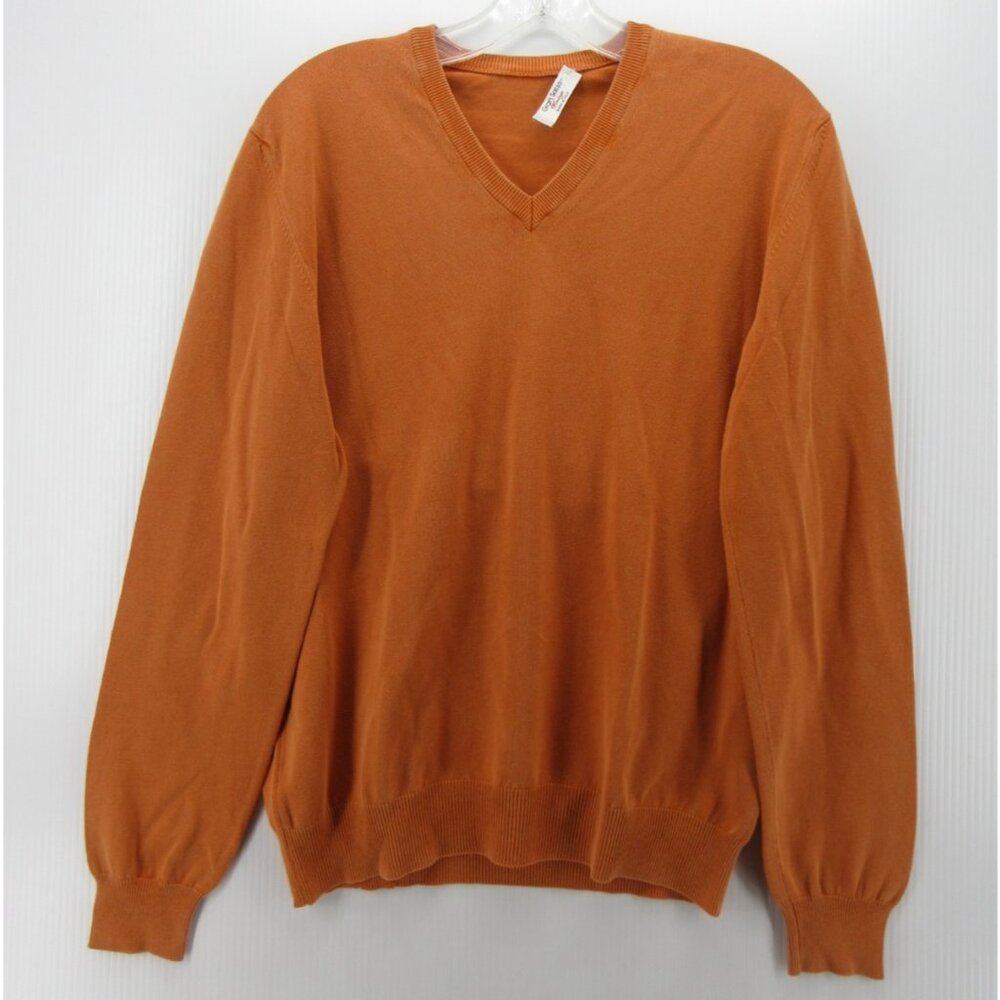 Gran Sasso Sweater Medium Vintage Pullover Minimalist V-Neck Italy